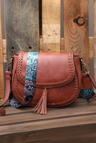 Western Faux Leather Bag With Tassel