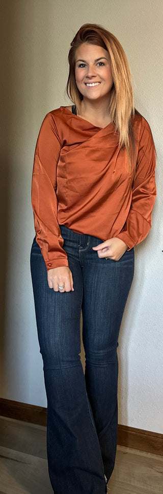 Rust Asymmetric Loose Fit Top