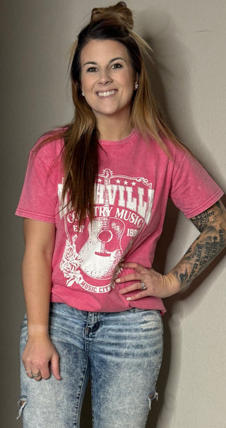 Pink Vintage Nashville Tee