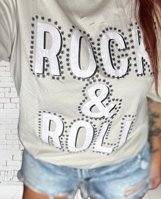 Distressed Rock & Roll Oversized Tee