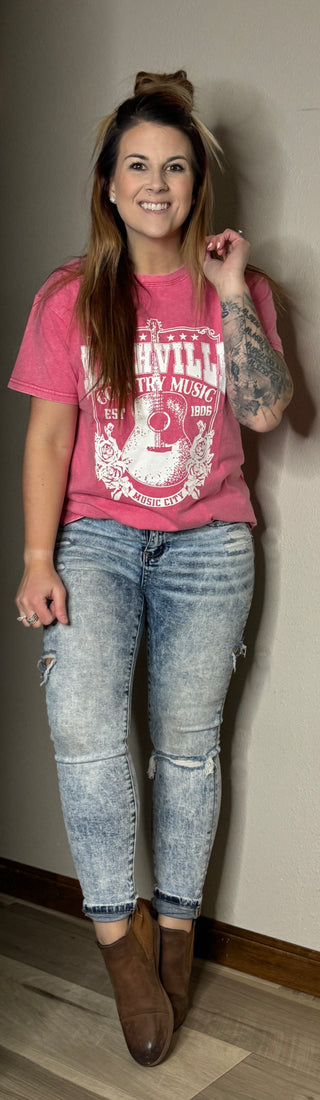 Pink Vintage Nashville Tee