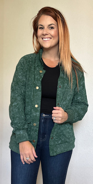 Green Vintage Washed Shacket