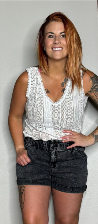 Vintage Stretch Black Shorts