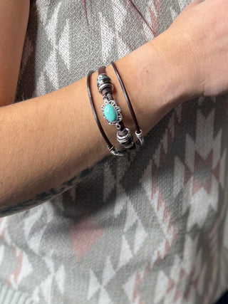 Western Style Faux Leather Bracelet