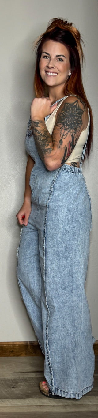 Denim Suspender Style Jumpsuit