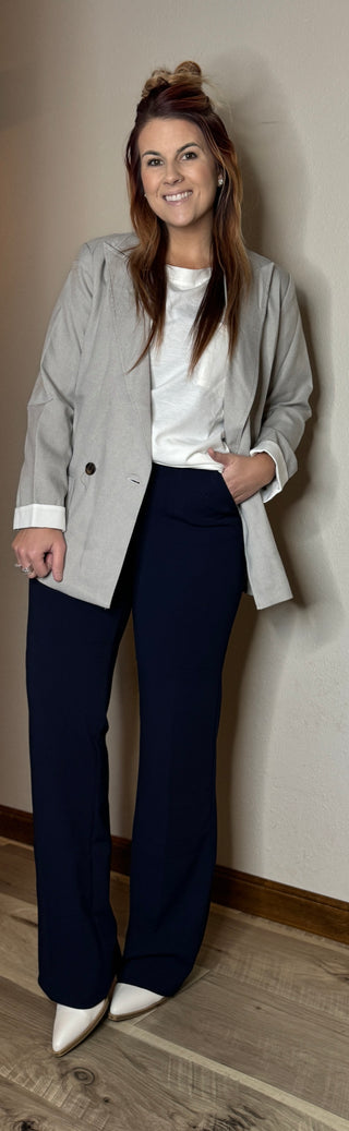 Navy Staight Leg Pant