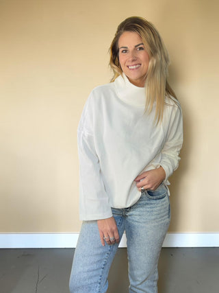 White Ribbed Sweater