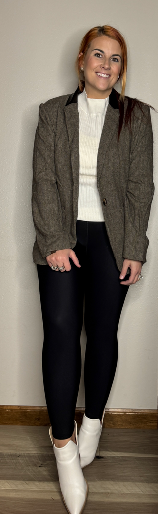 Dark Gray Twilled Lapel Blazer Jacket