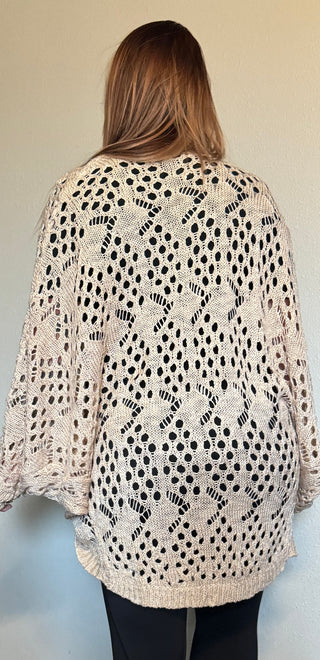 Champagne Open Sleeve Dolman Cardigan