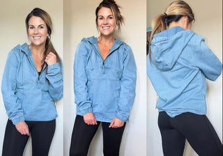1/2 Zip Denim Jacket