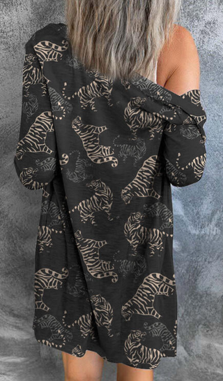 Black Wild Tiger Lightweight Cardigan