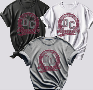 DC MAROONS DISTRESSED CIRCLE