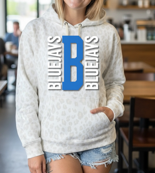 Bluejays Leopard Hoodie Tall Mascot