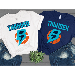 THUNDER BASKETBALL BLUE FONT