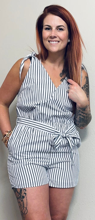 Tie Striped Romper