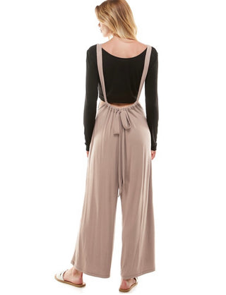 Light Mocha Suspender Jumpsuit