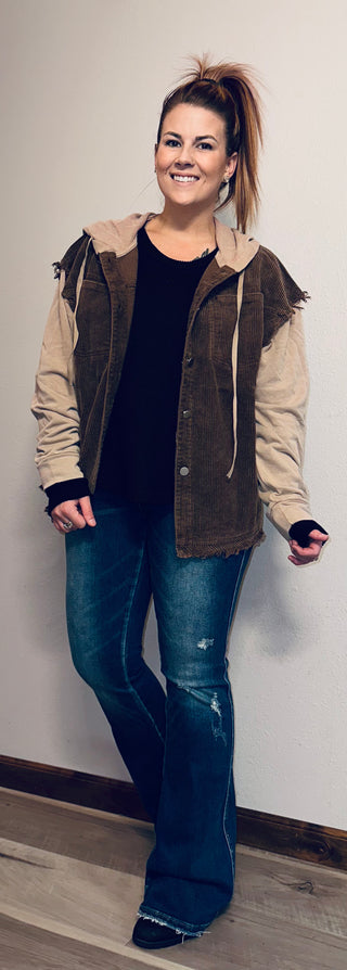 Brown Vintage Hooded Jacket