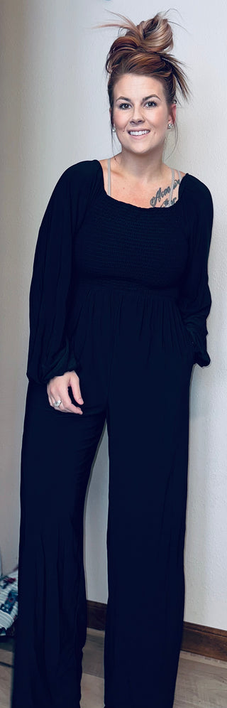 Black Long Sleeve Jumpsuit