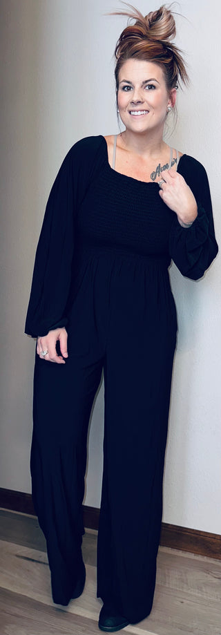 Black Long Sleeve Jumpsuit