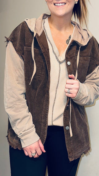 Brown Vintage Hooded Jacket