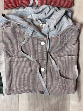 Taupe Vintage Hooded Jacket